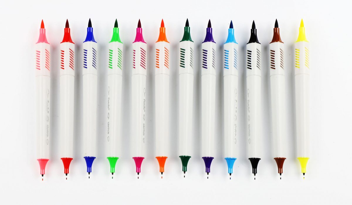 FLOMASTER SA ČETKICOM + FINELINER 12kom - Slika 3