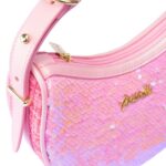 Elegantna torbica sa roze šljokicama - Slika 3