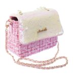 Elegantna torbica od roze tvida - Slika 3